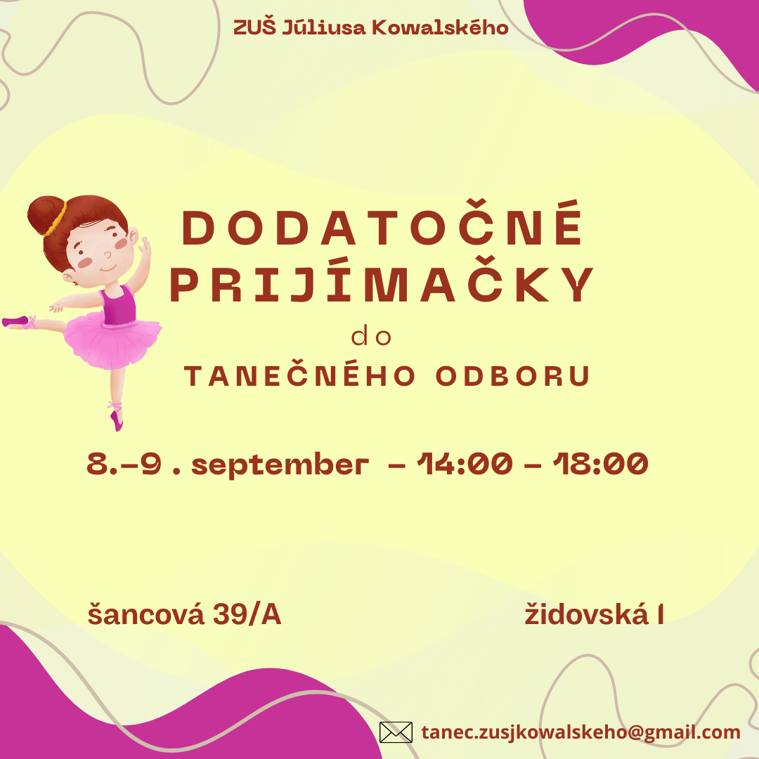 Dodatočné prijímačky - tanečný odbor 2025/2026