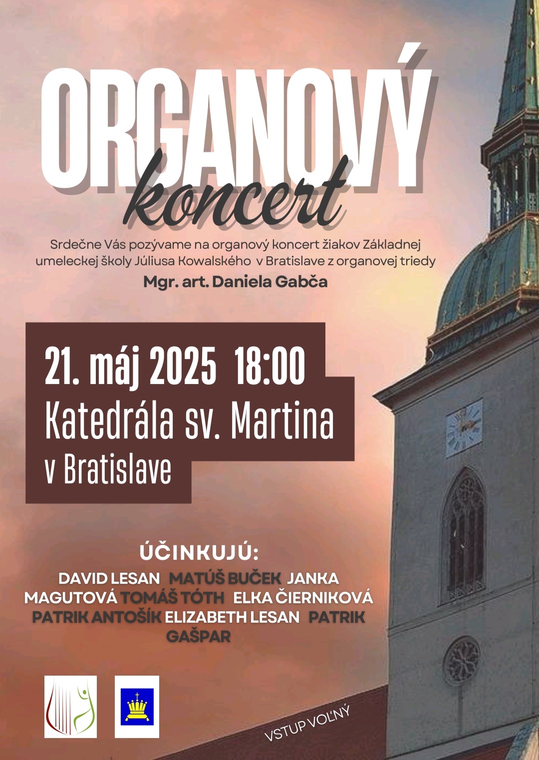 ORGANOVÝ KONCERT 21. 5. 